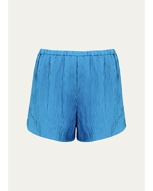 ViX Bailey Textured Elasticized Shorts - Blue