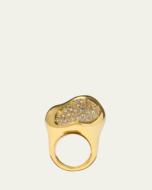 Alexis Solanales Crystal Pebble Statement Ring - Metallic