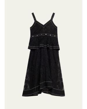 3.1 Phillip Lim Sleeveless Layered Lace Midi Dress - Black