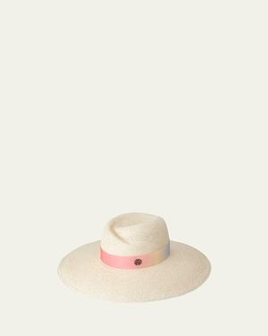 Maison Michel Virginie Sunset Ribbon Straw Fedora - Natural