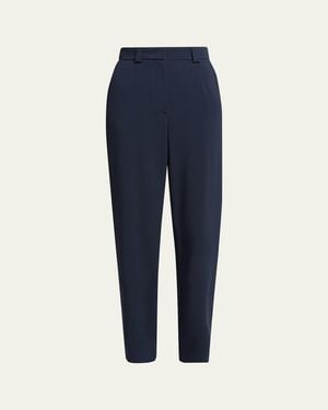 Giorgio Armani Tapered Stretch Viscose Pants - Blue