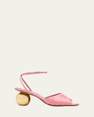 Marni Silk Sculptural Sandals - Pink