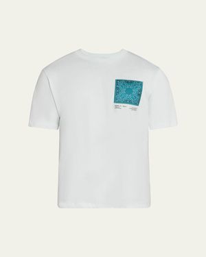 Amiri Bandana Silk Applique T-Shirt - Blue