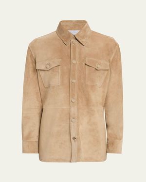 Gabriela Hearst Lucas Suede Overshirt - Natural