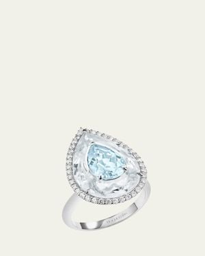 Boghossian Inlay Shine 18K Aquarmarine And Rock Crystal Ring - White