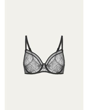 Simone Perele Comete Molded Full Cup Convertible Lace Bra - Gray