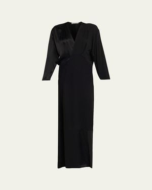 6397 Long Patchwork S-Curve Dress - Black