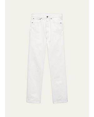 Prada Denim Straight Leg Five-Pocket Pants - White