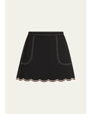 Ramy Brook Cheryl Scallop-Hem Mini Skirt - Black