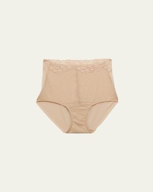 Commando Double Take High-Rise Lace Briefs - Natural