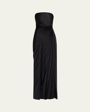 A.L.C. Bianca Pleated Strapless Gown - Black