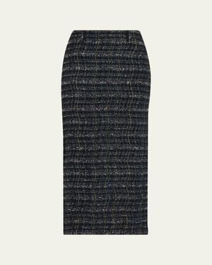 Missoni Paillette Wavy Check Tweed Midi Skirt - Black