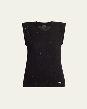 Kiton Embellished Cashmere Sleeveless Sweater - Black