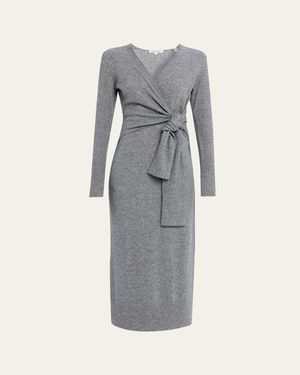 Veronica Beard Salomez Wrap Midi Dress - Gray