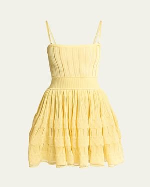 Alaïa A-Line Crinoline Mini Dress With Removable Straps - Yellow