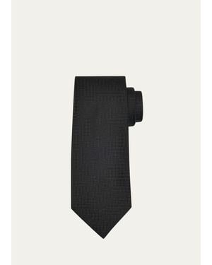 Tom Ford Tonal Textured Silk Tie - Black