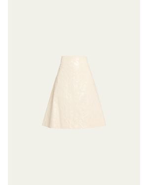 A.W.A.K.E. MODE Knee-Length A-Line Skirt - Natural