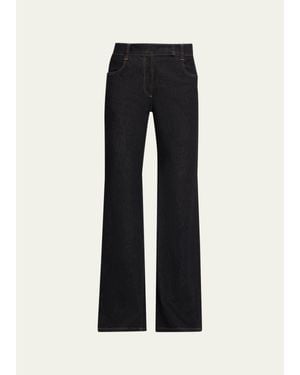 Brunello Cucinelli No Fade Stretch Denim Flared Jeans - Black
