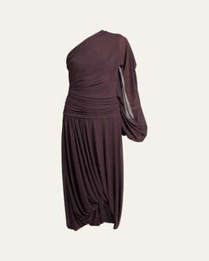 Proenza Schouler Gabri One-Shoulder Draped Jersey Dress - Purple