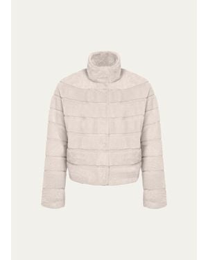 Gorski Reversible Textured Lamb Shearling Jacket - Natural
