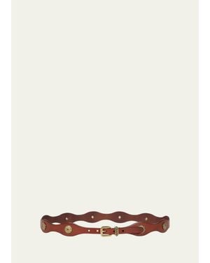 Etro Leather Belt With Jewel Studs - White