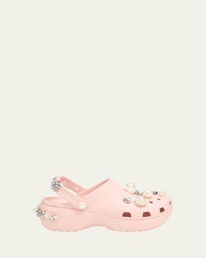Simone Rocha x Crocs Embellished Classic Platform Clogs - Pink