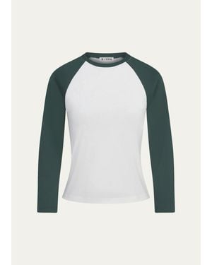 ÉTERNE Long-Sleeve Baseball T-Shirt - Blue