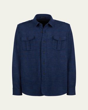 Sease Check Shirt Jacket - Blue