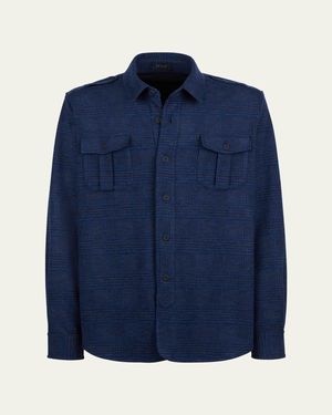 Sease Check Shirt Jacket - Blue
