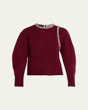 Jonathan Simkhai Monroe Embellished Cut-Out Sweater - Red