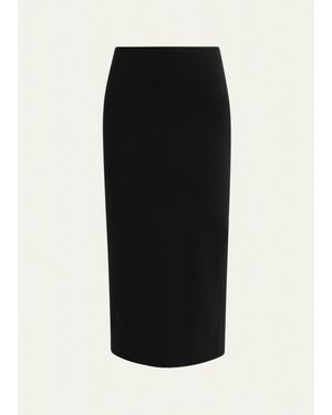 Jil Sander Viscose Crepe Midi Skirt - Black