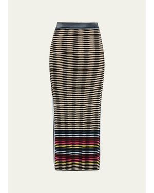Christopher John Rogers Wave Knit Midi Pencil Skirt - Black