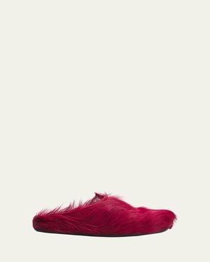 Marni Fussbett Calf Hair Sabot Mules - Pink