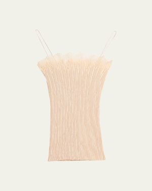 FFORME Jimena Metallic Pleated Cami - Natural