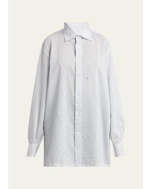 Setchu Stripe Button Down Blouse - White