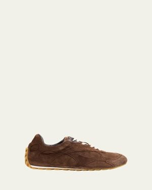 Bottega Veneta Orbit Flash Suede Low-Top Sneakers - Brown