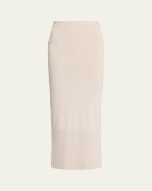 Anna Quan Gia Ribbed Midi Skirt - Natural