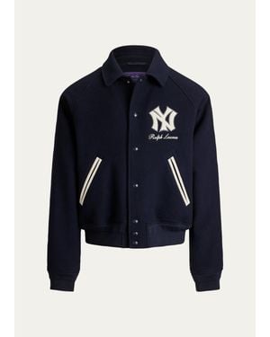 Ralph Lauren Yankees Wool Shearling-Lined Jacket - Blue