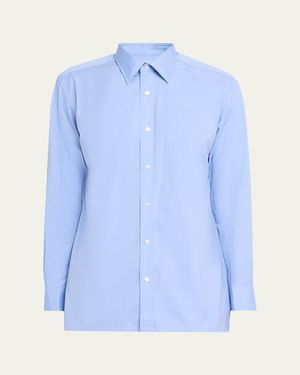 Charvet Cotton Point-Collar Dress Shirt - Blue