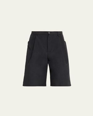 Willy Chavarria Pleated Wide-Leg Shorts - Blue