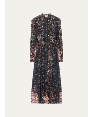 Ulla Johnson Tessa Floral Silk Midi Shirtdress - Multicolor