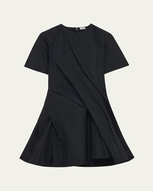 【関税&送料込】Loewe Black Satin Mini Dress loewe patchwork stitched sweatshirt - SchaferandweinerShops