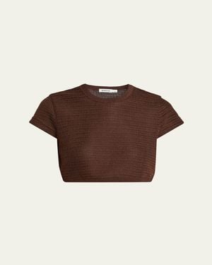 Jonathan Simkhai Lidie Knit Crop Top - Brown