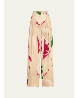 Ulla Johnson Uj X Lee Krasner Mitchell Wide-Leg Pants - Pink