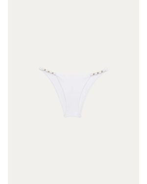 ViX Paula Embellished Knot Bikini Bottom - White