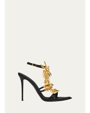 Giuseppe Zanotti Incanto Oro 105Mm 3D-Floral Satin Sandals - White