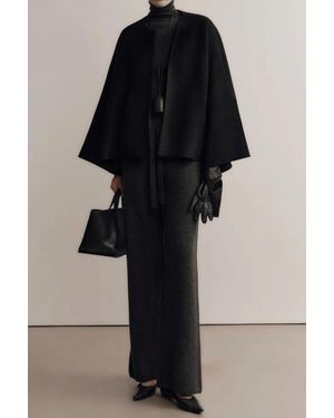 MARCÉLA LONDON Marcela Ana Wool Cape Jacket Onyx - Black