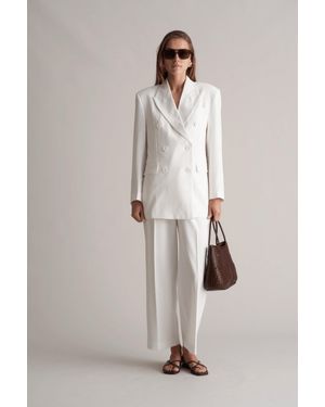MARCÉLA LONDON Zoira Double Breasted Blazer Optic - Natural