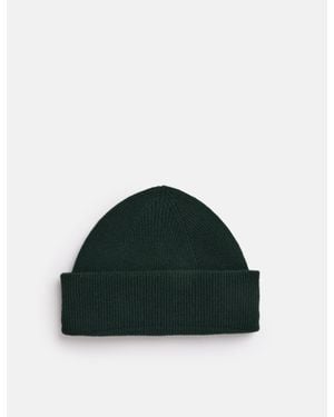 BHODE Newlyn Fishermans Wool Beanie Hat (Knitted - Green