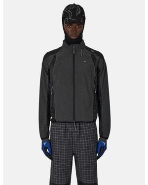 ROA Numb Pinstripe Hooded Wind Jacket - Black